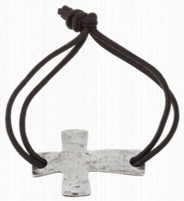 Heart On Your Sleeve Black Stamped Cross  Bracelet - 1' - Alloy