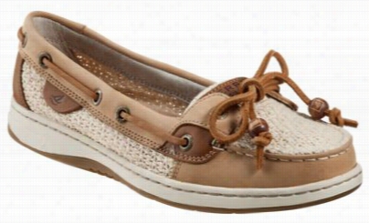 Sperry Top-sider Angelfish 2-eye Cotton Mesh Boat Shoes For Ladies - Sand/ivory - 10