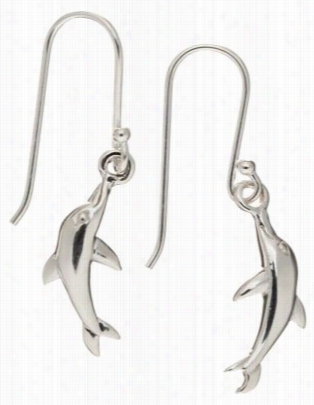 Sterlling White Dolphind Angle Earrings