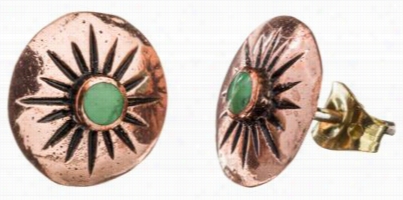 Tger Mount Jewelry Coppre And Green Stud Earrings