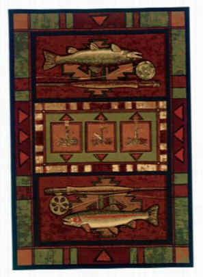 Wildlife-themed Region Rugs - Rainbow Trout - 1'10"x2'7