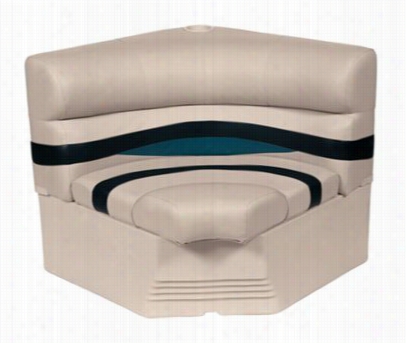 Wise Premier Series Pontoon Furniture - 32" Radius Corner Section - Platinum/navy/cobalt