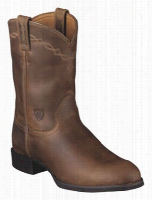 Ariat Heritage Roper 11' Western Boots For Men - Distrdssed Brown - Medium - 10