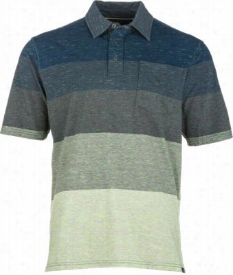 Asscend Ombre Stripe Polo For Men - Lagoon Multi - L