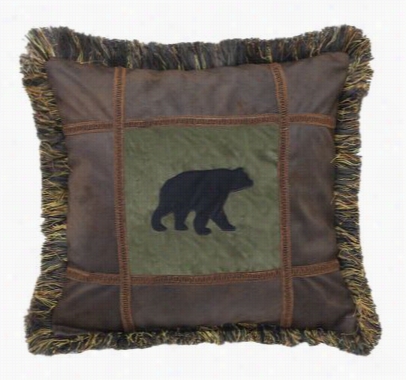 Fall Trails Collection Bear On Pine A Ccent Pillow