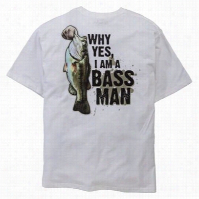 Bass Man T-shirt For Men - Short Sleeve - White - L