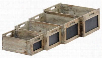 Blackboard Produce Crates 4-piece Set