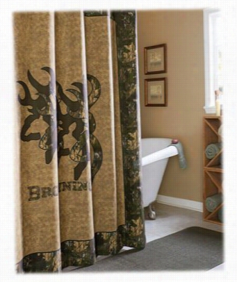 Browning 3d Buckmark Shower Curtain