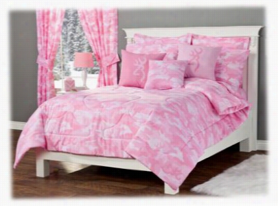 Browning Buckmark Pink Camo Comforter/sham Set - Twin