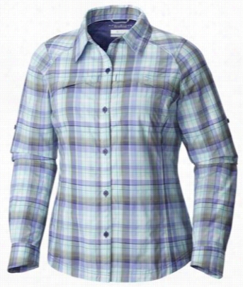 Co Lumbia Silver Ridge Plaid Shirt For Ladies - Skyward Dobby Plaid - Xl