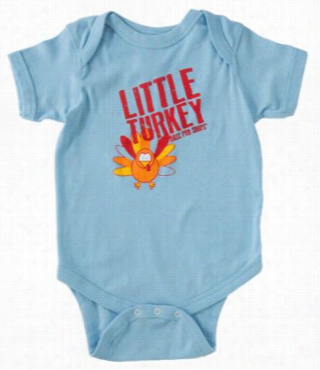 Little Turkey Bodysuit For Babies - Light Blue - 6 Months