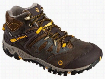 Merrell All Out Blaze Mid Waterprroof Hiking Boots For Mne - Black Slate/yellow  - 14
