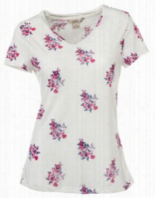 Natural Reflection Sfloral Print V-neck Top For Ladies - Pristtine - S