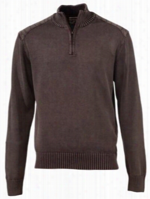 Re Dhewd Sand Washed 1/4 Zip Pullover Sweater For Men - B Rown - L