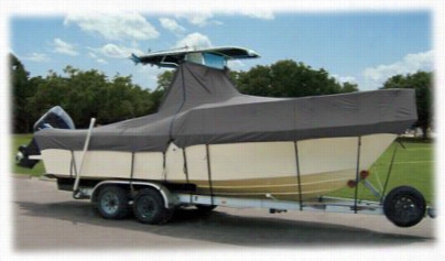 Taylor Made T-top Boat Covers With Bow Rail - Hot Shot Acrylic Coat Polyester Fabric - 17'5&quto; To 18'4" - Gray-haired