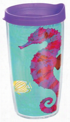 Terwis Tumbler Guy Harvey Hot Tropix Seahorse Iihsulated Wwrap Upon Lid - 16 Oz