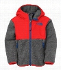 The North Face Denali Hoodie for Toddler Boys - Charcoal/Fiery Red - 2T