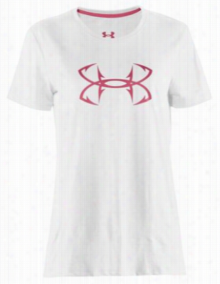 Under Armour Hook Logo T-shirt For Lad Ies - Hort Sleeve - White - L