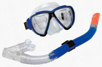 Aqua Leisure Big-eye Mask And  Dry-top Snorkeo Combo