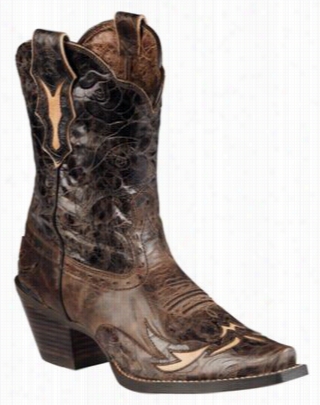 Ariat Dahlia Western Boots For Ladies - Silly Brown/chocolate Flora - 6 W