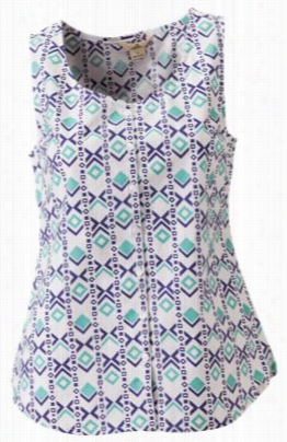 Asecnd Printed Woven Sleeveless Top For Ladies - Orchid Print - S