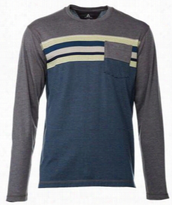 Ascend Stripe Pock E Tcrew Shirt For Men - Grre Yheather - L