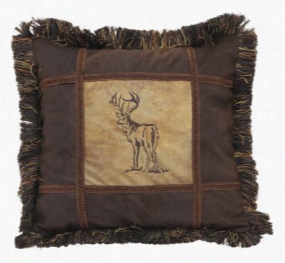 Autumn Tails Collection Embroidered  Buck Pillow