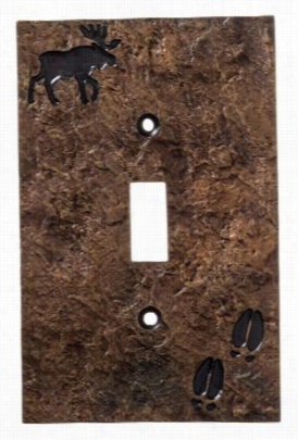 Big Sky  Carvers Moose And Tracks Single Switch Plate