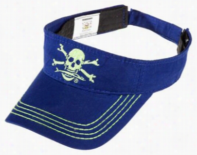 Calcutta Embroidered Skull Visor For Youth - Blue