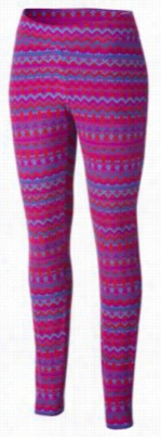 Columbia Glacial Fleece Leggings For Ladies - Plum/fairisle Print - L