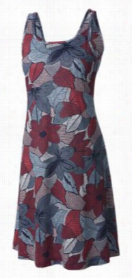 Columbia Pfg Freezer Iii Dress For Ladies - Bright Geranium Point Floral - L