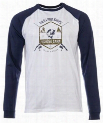 Fishing Camp Raglan T-shirt For Me N- Happy - 2xl