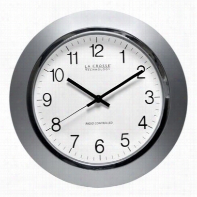 La Crosse Technnology Atomic Wall Clock - 14' Silver