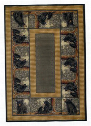 Lodge-themed Area Rug - Bear Family - Scatter