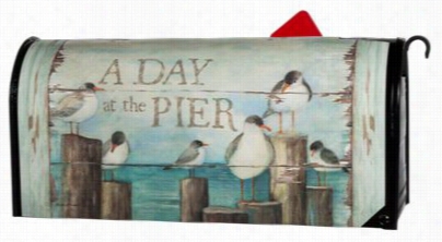 Magnet Works Mailwraps Magnetic Mailbox Cover - 'a Day At The Pier' By Suan Winget