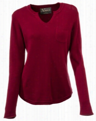 Natural Reflections Notch Neck Sweater Fro Ladies - Biking Red - 2x