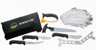 Exterior Edge Butcher-ljte 8=piece Fied Butcher Kit With Belt Scabbard