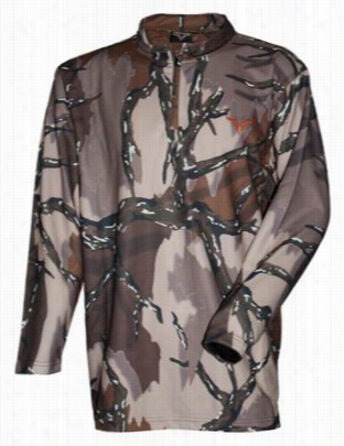 Predator Camo Lightweight Quarter Zip Hsirtfor Men - Long Sleeve - Predator Deception Brown - M