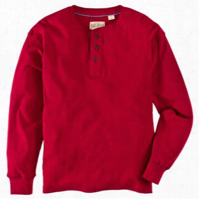 Redhead Heritage Rib Henley Shirt Ofr Men - Loong Sleeve - Claret - L