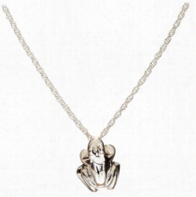 Sterling Silvery Frog Pendant Necklace