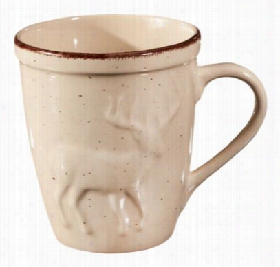 Wilderness Collection Embossed Stoneware Giant Mug - Cream