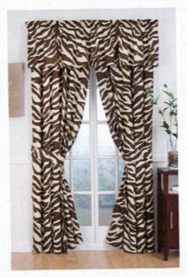 Zebra Bbrown/tan Collection Drapes Or Valnce - Valance