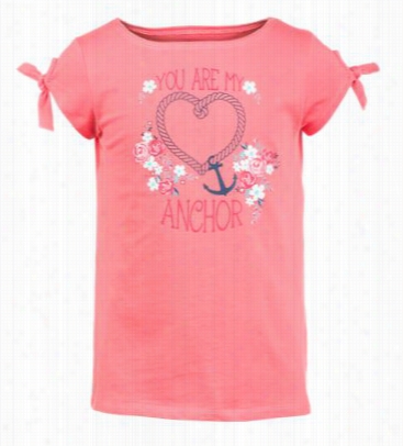 Anchor T-shirtf Or T Oddlers Or Girls - Coral - 4-5