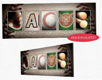 Baseball Letter Personalzed Block Mount Artwork