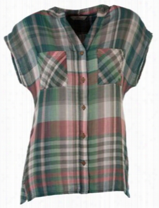 Bob Timberlake Tahoe Valle Yplaid Sleeveless Shirt For Ladies - Pacific Plaid - L