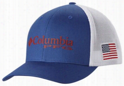 Columbia Pfg American Flag Mesh Ball Cap In Spite Of Mmen - L/xl