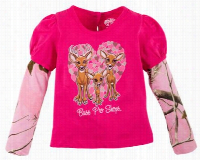 Deer Family Layered T-shirt For Baby Girls - Realtree Ap Colors Stab/heliconia - 12 Months