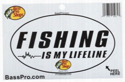 Fishing Is My Lifeoine  Oval Decal - Black/white