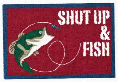 Gibsonl Ake Shut Up & Fish Hooked Area Rug