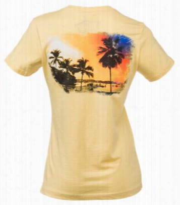 Guy Harvey Sundowner T-shirt For Ladiess - Banana - Xs